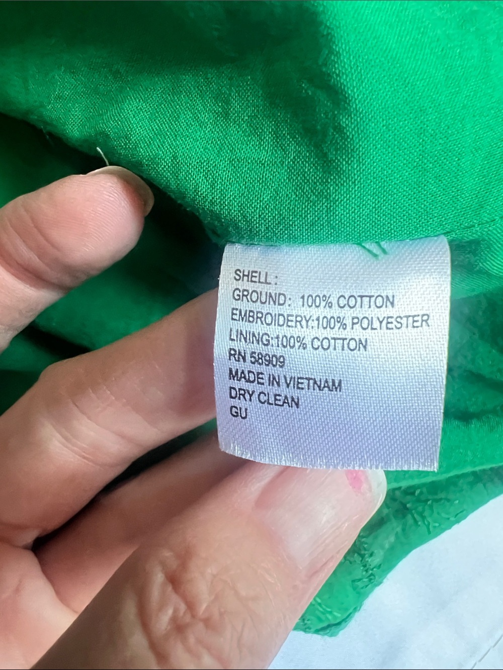 Statement Green Eyelet Shift Dress Sz 10 Cotton Preppy Old Money Vacation Resort - Picture 8 of 10